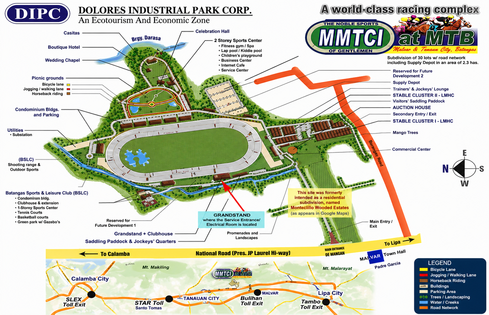 Re-designed map of MetroTurf racing complex at Malvar and Tanauan, Batangas